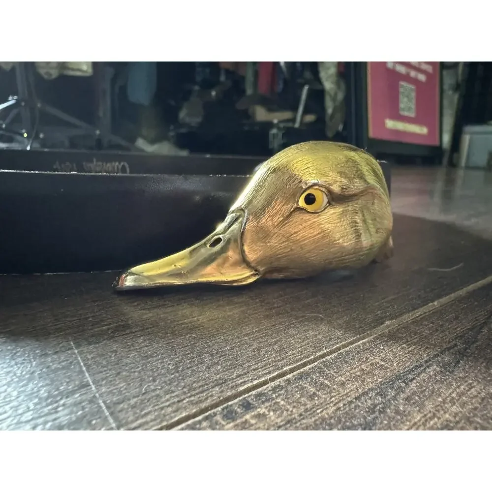 Vintage 1980s Christopher Ross Mallard Duck Belt Buckle 24kt Gold Original Belt